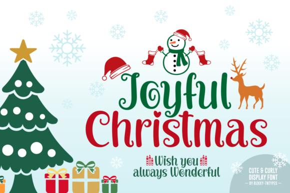 Joyful Christmas: A Curly Display Font for Festive Editorial Design